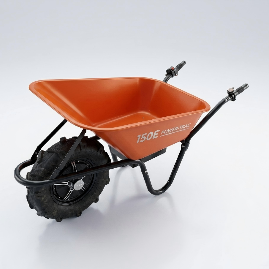 Eco-friendly power wheelbarrows with high load capacity for construction and gardening.